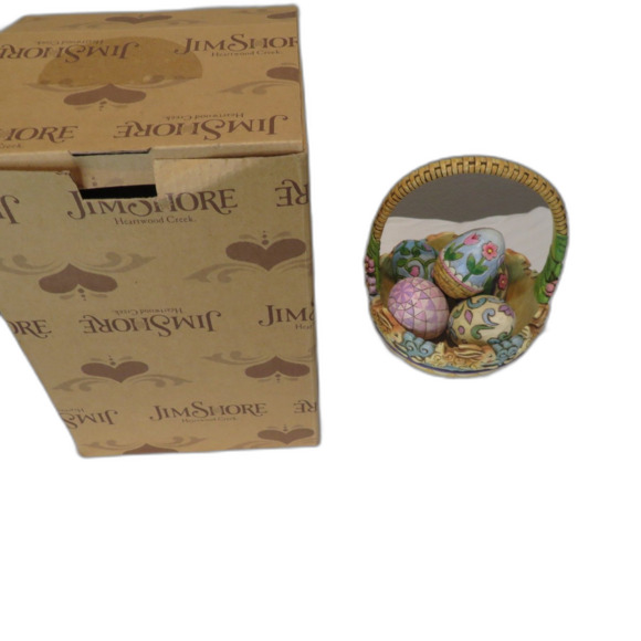 Jim Shore "Spring Hop" Easter Basket with Five Eggs - Picture 4 of 6